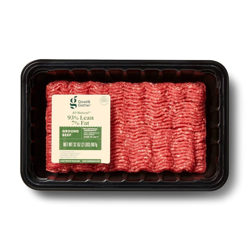 All Natural 93/7 Ground Beef - 2lbs - Good &#38; Gather&#8482;, 1 of 4