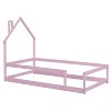 NicBex Kids Montessori Bed with House-Shaped Headboard,Floor Bed with Fences,Twin Size Toddler bed for Bedroom,Gray/White/Pink/Green/Blue/Brown - 4 of 4