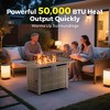 BDELITE Propane Fire Pit Table, 50,000 BTU with Propane Tank, Windshield, Glass Stone and Rain Cover-43*22*25.2 Inch - 4 of 4