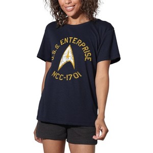 Women's Star Trekcollegiate Loose T-Shirt Navy - 1 of 4