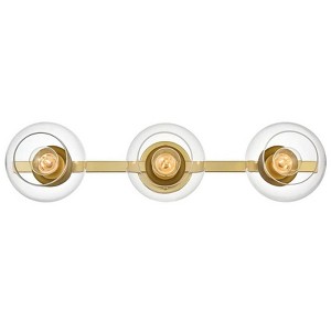 Elegant Lighting Rogelio 3 light Brass and Clear Bath Sconce - 1 of 4