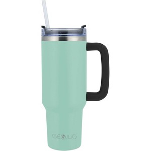 Brentwood 40-Oz. Insulated Stainless Steel Tumbler Cup with Handle, Lid, and Straw, Black - 1 of 4