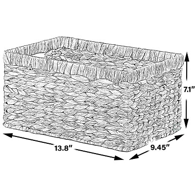 Medium Natural Woven Water Hyacinth Wicker Storage Bin