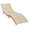 vidaXL Oxford Fabric Sun Lounger Cushion - Beige, Soft Foam Fiber Filled, Water-Repellant, Suitable for Indoor and Outdoor Use - 3 of 4