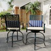 Outdoor High Swivel Bar Stools, Bar Height Patio Chairs with Seat Cushion, Counter Height Tall Patio Swivel Chairs, Outdoor Swivel Bar Chairs Set of 2 - 3 of 4