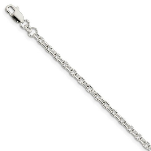 Black Bow Jewelry 3.5mm, Sterling Silver Classic Solid Cable Chain Bracelet - image 1 of 3