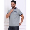 INSPIRE CHIC Men's Golf Short Sleeve Western Retro Stretch Color-Block Business Polo Shirt - 4 of 4