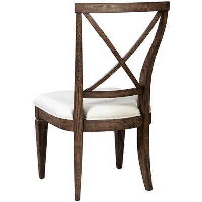 Wexford Black Linen Upholstered Side Chair with Cross Back