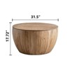 NicBex Modern Round Coffee Table Set of 2 with Bucket Design for Living Room, Natural - 2 of 4