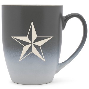 100 North Gray and White Two Toned Ombre, 10 Ounce, Comfortably Fits Your Hands, Ceramic Tea Coffee Cup Mug, Nautical North Star - 1 of 1