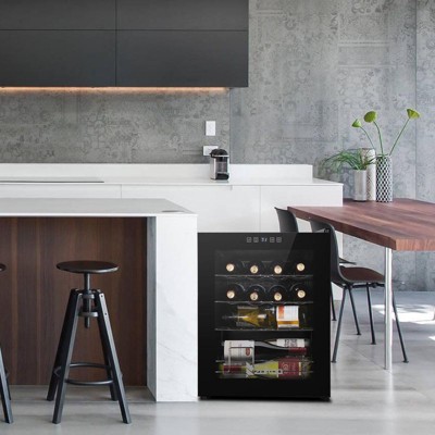 Winado 16 Bottle 1.7 Cu.Ft Electric Freestanding Compressor Beverage Cooler in Black