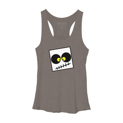 Women's Design By Humans Square Skull By LonaMisa Racerback Tank Top