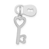 Black Bow Jewelry 14k White Gold Polished Lock and Key Charm or Pendant, 7mm - 3 of 4