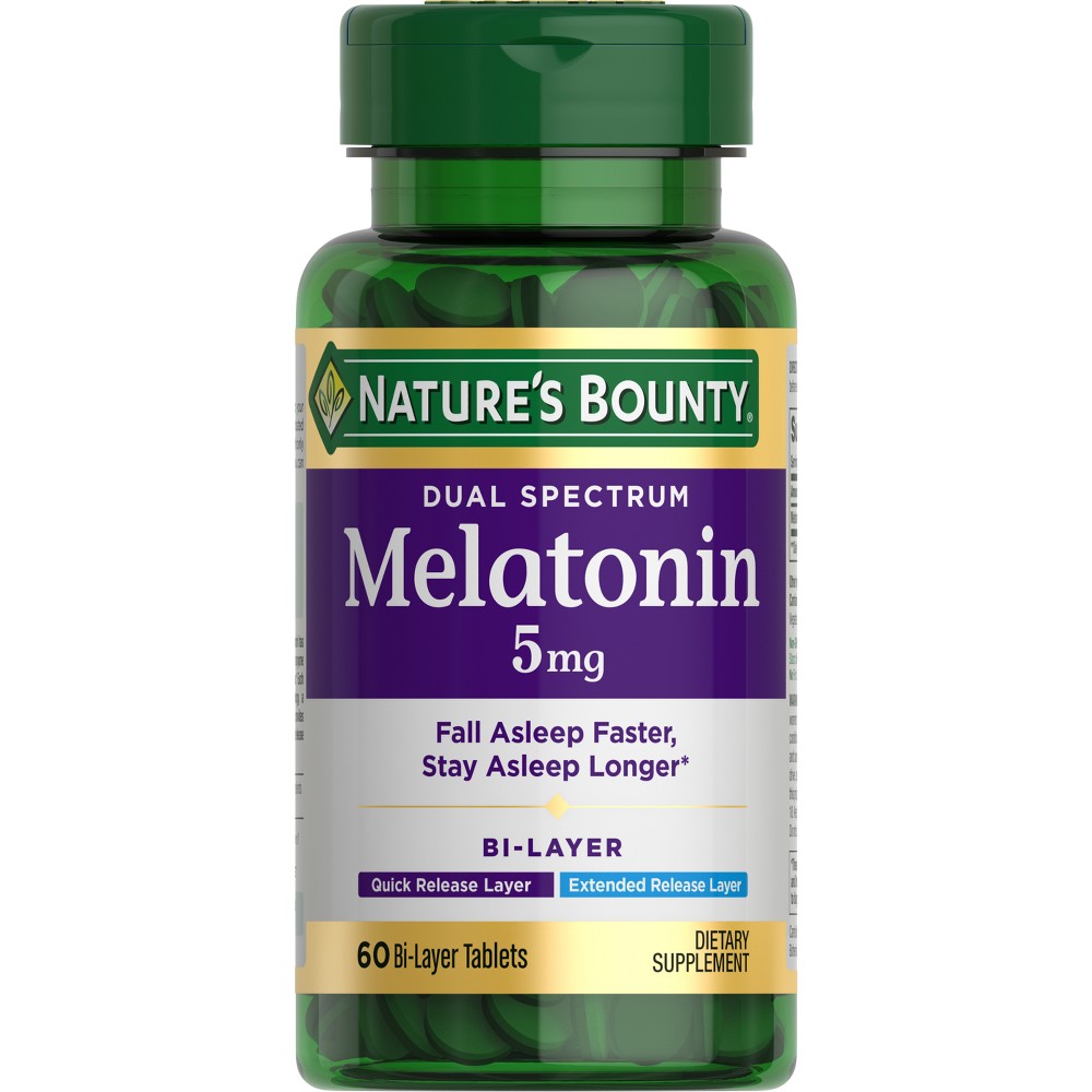 Photos - Vitamins & Minerals Natures Bounty Nature's Bounty Dual Spectrum Bi-Layer Melatonin Dietary Supplement Tablet 