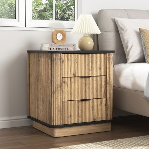 HDZNVF Multi-Functional Three-Drawer MDF Nightstand - 1 of 4