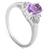 Pompeii3 1 1/4ct Oval Amethyst & Diamond Ring 14K White Gold - 3 of 4