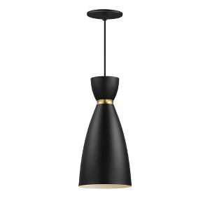 Maxim Lighting Carillon 1 - Light Pendant in  Black/Satin Brass - 1 of 3