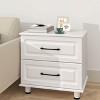 Sandinrayli White Nightstand with 2 Drawers, Small Dresser for Bedroom Closet Drawers Wood Dresser with Steel Handles, White - 2 of 4