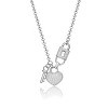 Guili Elegant Sterling Silver 14k Gold Plated Clear Cubic Zirconia Heart & Padlock Charm Necklace Ð Sparkling Jewelry with a Romantic Design in White or Gold - 2 of 2