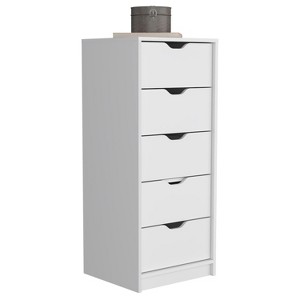 NicBex 5 Drawers Tall Dresser for Bedroom,Modern Style Wooden Drawers with Free Handle,Dressers for Kids Room,Living Room,Entry and Hallway,White - 1 of 4
