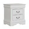 PAGED Wood Nightstand Storage Bedside Table Transitional Style End Side with Brass Hanging Pulls and Bracket Feet for Bedroom - 4 of 4