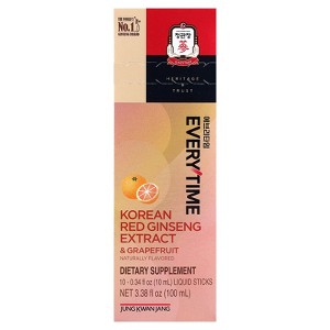 JungKwanJang Korean Red Ginseng Extract, Everytime, Grapefruit, 10 Sticks, 0.34 fl oz (10 ml) Each - 1 of 4