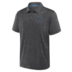 MLB Miami Marlins Men's Heather Polo T-Shirt - 1 of 3