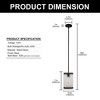 DORESshop 6 in. 1-Light Black Pendant Hanging Light with Seeded Glass Shade for Dining Room Kitchen Island - 4 of 4