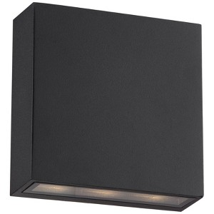 Possini Euro Design Modern Wall Light Sconce Black Metal Hardwired 5 1/2" LED Fixture Up-Down for Bedroom Bathroom Living Room - 1 of 4