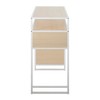 Vynxaria Farmhouse Bar Height Table – White Metal & Natural Wood with Built-in Storage Space - 3 of 3
