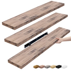 3 Pack (35"x9") Sorbus Long Floating Wall Shelves for Bedroom, Decor, Kitchen, Living Room - for Trophies, Frames, Bookshelf - 1 of 4