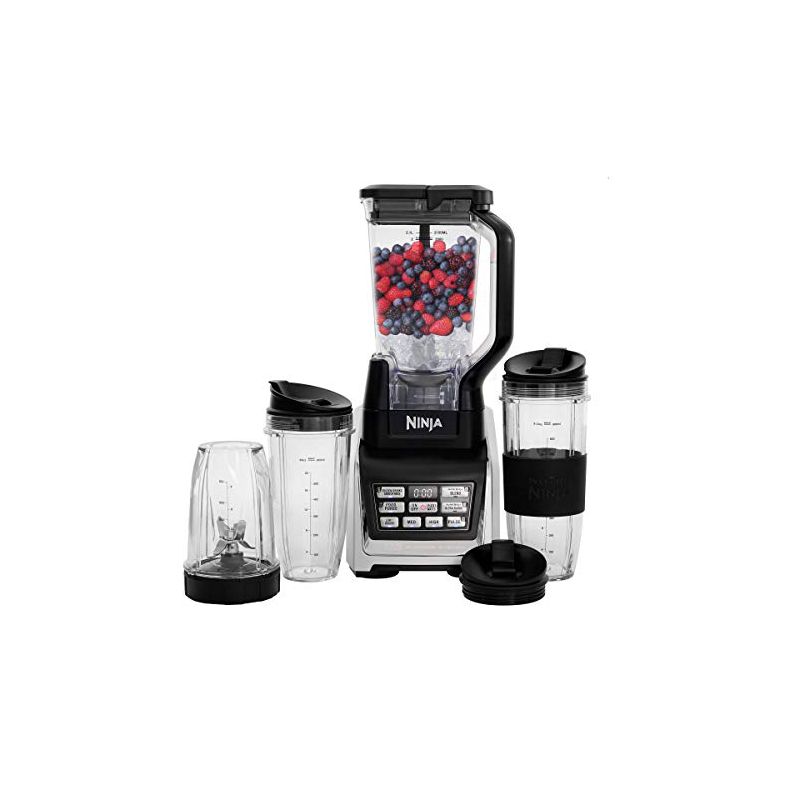 Nutri Ninja Personal and Countertop Blender with 1200-Watt Auto-iQ Base 72-Ounce Pitcher, and 18, 24, and 32-Ounce Cups with Spout Lids (BL642), 1 of 9