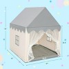 Costzon Kids Play Tent, Large Indoor/Outdoor Playhouse with Washable Mat, Windows, Solid Wood Frame, Castle-Style Fairy Tent for Ages 3+ (Beige) - 4 of 4