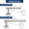 Itopfox 2 Piece Bathroom Hardware Set 304 Stainless Steel Toilet Paper Holder 6 in and Towel Holder 9 in Brushed Nickel Wall Mount - 2 of 4