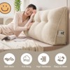 Soft Wedge Teddy Velvet Headboard Pillow w/ Side Pocket - PP Cotton Filled, Triangular Backrest Cushion for Dorm Bed - 3 of 4