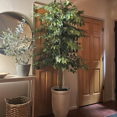 6' Artificial Ficus Tree In Embossed Metal Base (square) – Lcg Florals ...