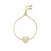Micro Pavé Heart Adjustable Bracelet – Gold & Silver Tone Duo - 4 of 4