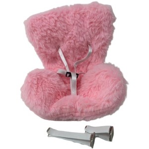 Doll Clothes Superstore Pink Plush Car Seat for 17.5 cm Labubu Dolls – Travel in Comfort and Style - 1 of 4