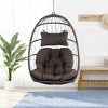 Nestfair 3.6ft Wicker Outdoor Hammock Chair with Cushion Dark Gray - 4 of 4
