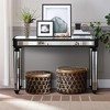 48" Black Mirror Console Table Vintage Wood Grain Carving Process Gorgeous and Noble for Entryway, Sofa Table,Living Room(48''W x 32.3''H x 18D) - 2 of 4