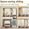 Makeup Vanity Table with 3 Lighting Modes, Charging Station & Visual Cabinet - 4 of 4