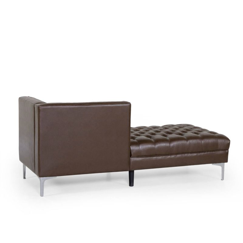 Tignall Contemporary Tufted One Armed Chaise Lounge - Christopher Knight Home, 4 of 12