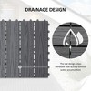 Outsunny Interlocking Deck Tiles, Pack of 11 Outdoor Flooring Patio Tiles, 12" x 12" - 4 of 4