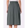 INSPIRE CHIC Women's Casual Elastic Waist Peasant A-Line Midi Skirts with Pockets - 4 of 4