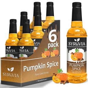 Syruvia Pumpkin Spice Syrup for Coffee 25.4 fl oz Premium Coffee Flavoring Syrup (6-Pack) - 1 of 4