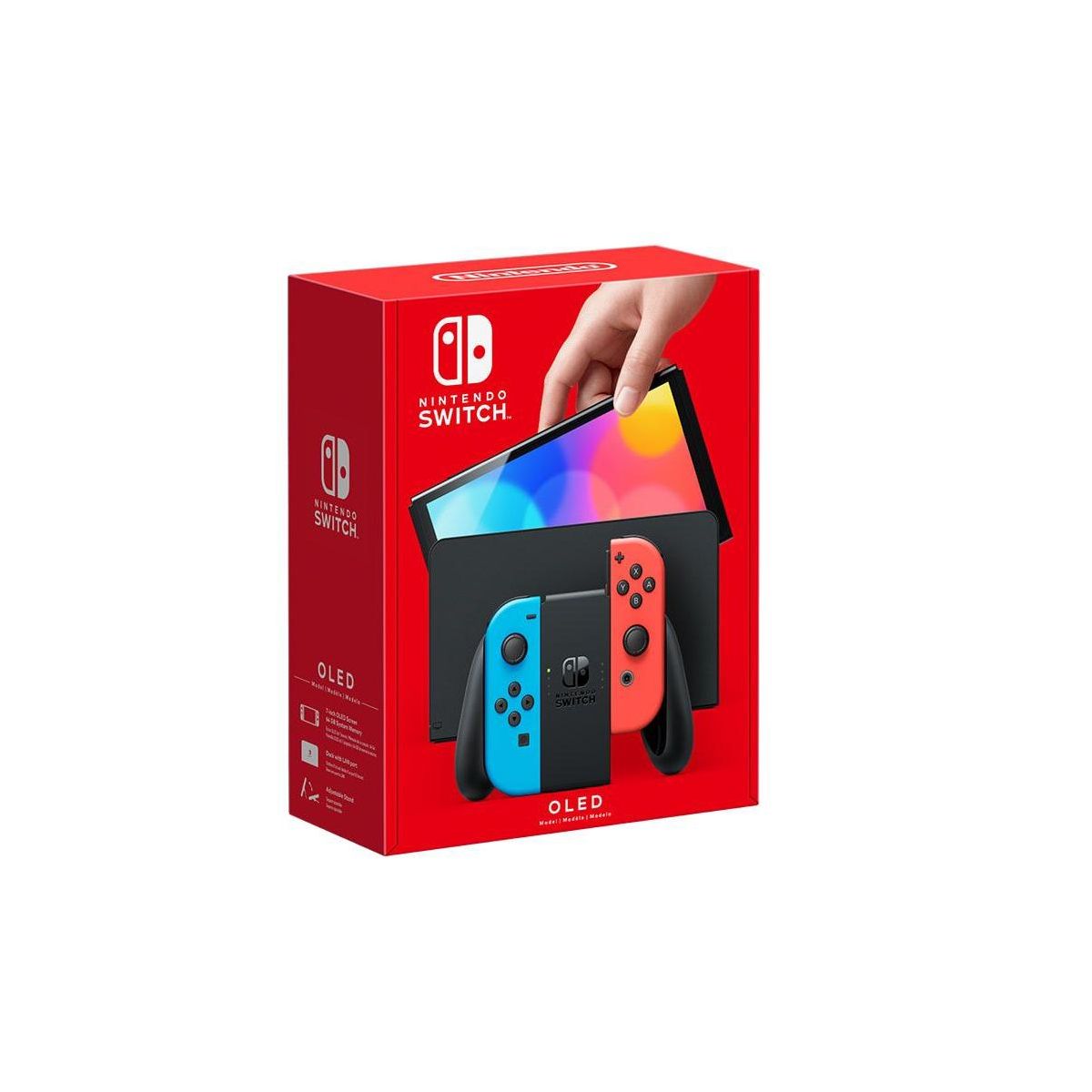 Nintendo Switch OLED Gaming Console With Neon Blue and Red Joy Con - Manufacturer Refurbished - thumbnail 2