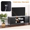 Jojoka TV Stand for 55/65 inch TV, Rustic Modern Industrial Television Stand Mid Century Modern TV Console,Black - 4 of 4