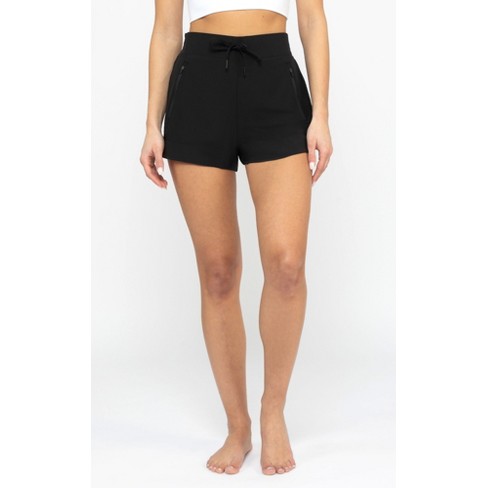 Athletic Shorts Zipper Pockets Women