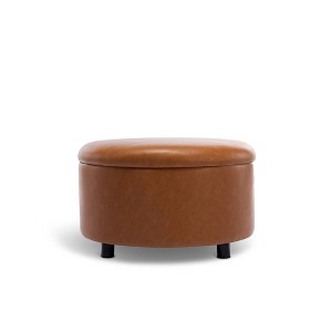 Sadie Large Round Storage Ottoman - eLuxury - 1 of 4