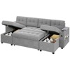 Couches for Living Room, Sofa Bed for Living Room with Hidden Storage Armrests, U-Shaped Sleeper Sofa with Cup Holders and USB Charging Ports - 4 of 4